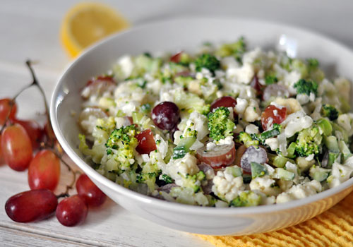 Crunchy Salad with Broccoli and Cauliflower