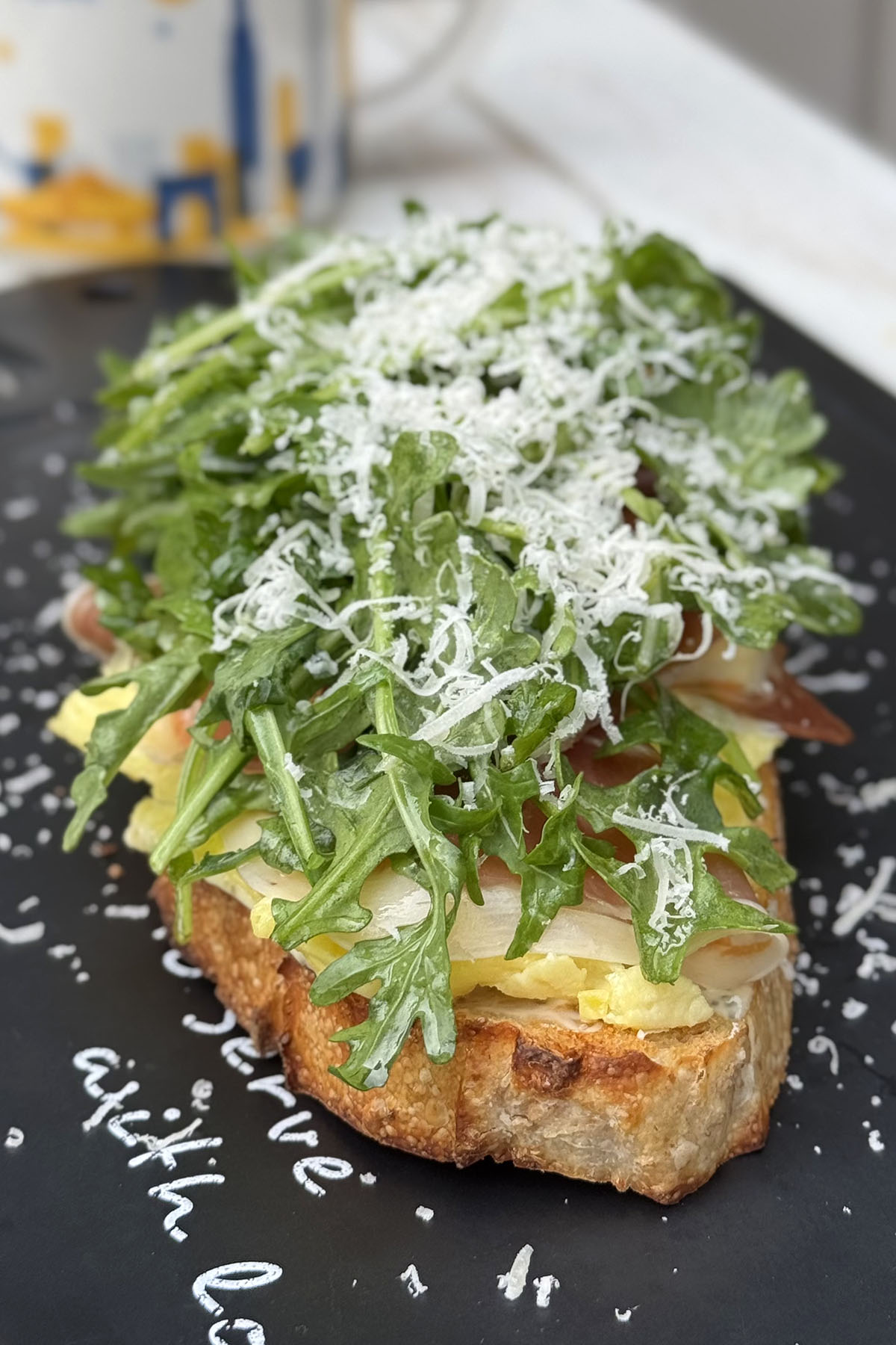 High Protein Arugula & Prosciutto Breakfast Sandwich